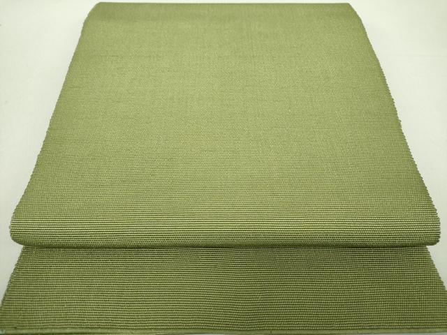 平和屋着物●八寸名古屋帯　松葉色　正絹　逸品　DAAV6207ps