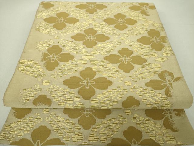 平和屋着物●綴れ　太鼓柄　本袋帯　花菱文　金糸　正絹　逸品　DAAV6241ps