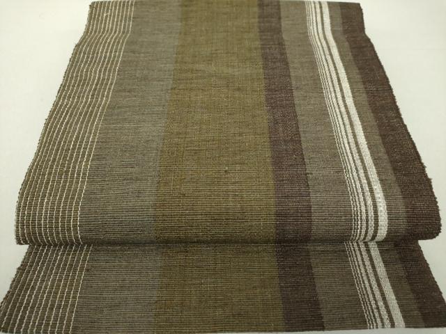 平和屋着物●八寸名古屋帯　紬地　間道　正絹　逸品　DAAV6266ps