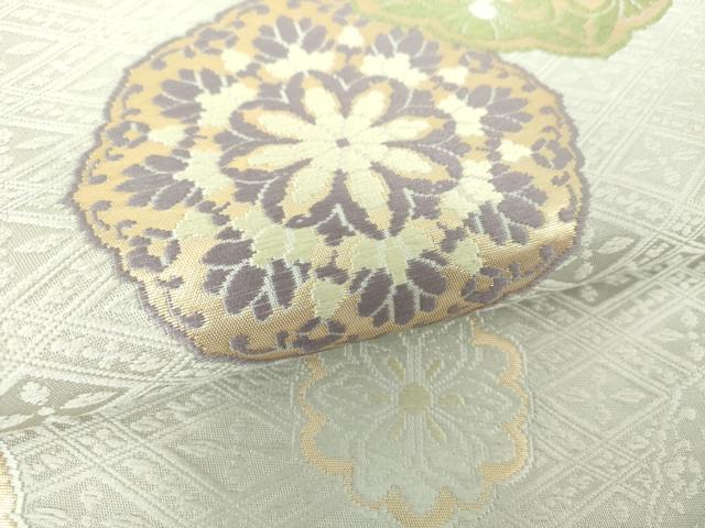 平和屋着物●西陣　竹本正典謹製　九寸名古屋帯　唐織　花丸文　金糸　証紙付き　正絹　逸品　DAAV6271ps 平和屋着物○西陣 竹本正典謹製 九寸名古屋帯 唐織 花丸文 金糸