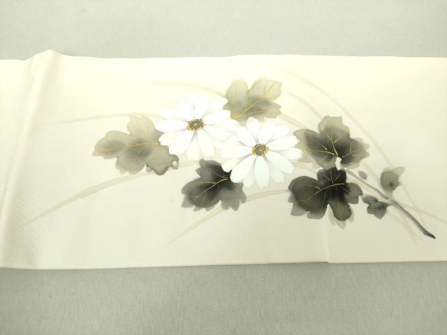 平和屋着物 塩瀬 九寸名古屋帯 手描き 風景文 金彩 正絹 逸品