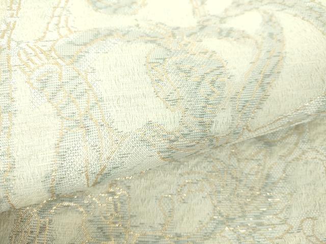 平和屋着物●世界的友禅作家　千地泰弘　九寸名古屋帯　千地天女　更紗花唐草文　金糸　正絹　逸品　未使用　DAAV6287ps 平和屋着物○世界的友禅作家 千地泰弘 九寸名古屋帯 千