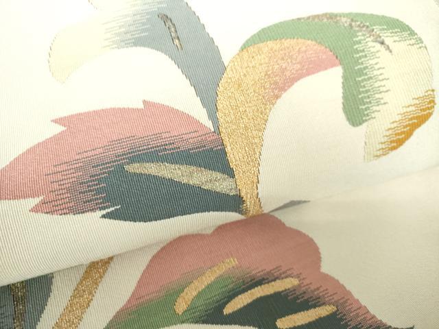平和屋着物●爪掻き本綴れ　八寸名古屋帯　更紗花文　金銀糸　正絹　逸品　DAAV6321ps 平和屋着物○爪掻き本綴れ 八寸名古屋帯 更紗花文 金