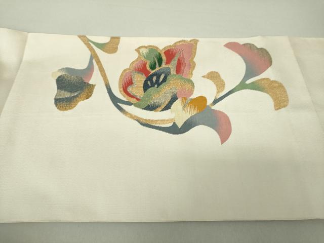 平和屋着物○爪掻き本綴れ 八寸名古屋帯 更紗花文 金