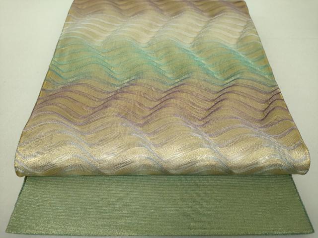 平和屋着物●ひなや工房　くむ・あむ・おる　伊豆蔵明彦　太鼓柄袋帯　波霞　金糸　正絹　逸品　DAAV6336ps