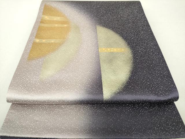 平和屋着物●太鼓柄袋帯　竹屋町刺繍　霞文　金彩　銀通し地　正絹　逸品　DAAV6350ps