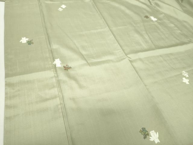 平和屋着物○手彫木版染 佐伯武晴 紬 笹竹文 人形 やまと誂