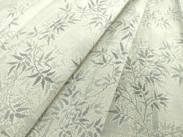 平和屋着物●本場大島紬　白大島　9マルキ　笹竹文　正絹　逸品　DAAV6376ps