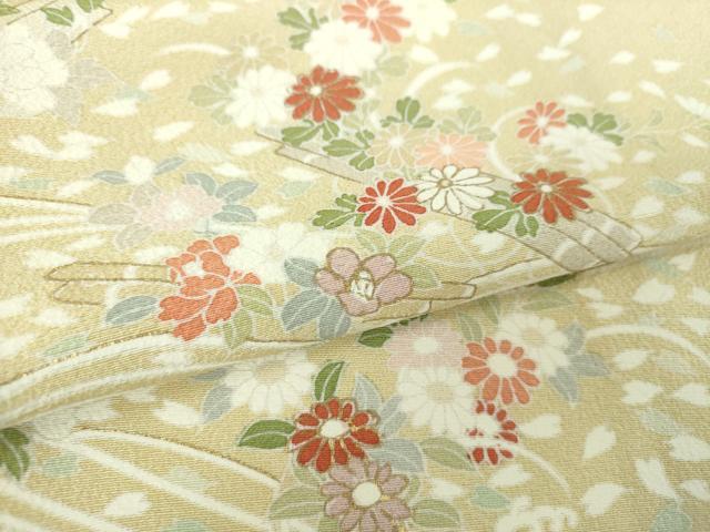 平和屋着物●訪問着　立波花筏　金彩　正絹　逸品　DAAV6385ps 平和屋着物○訪問着 立波花筏 金彩 正絹 逸品 DAAV6385ps 付け下げ