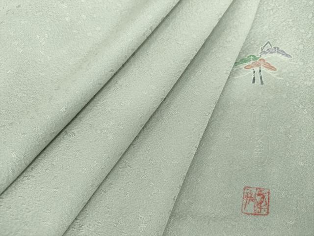 平和屋着物●名門・上野家　上野街子　清染居監修　色無地　霞地紋　白藍色　さが美扱い　正絹　逸品　DAAV6391ps