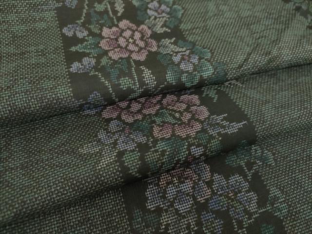 平和屋着物●本場大島紬　9マルキ　草花間道　正絹　逸品　DAAV6397ps