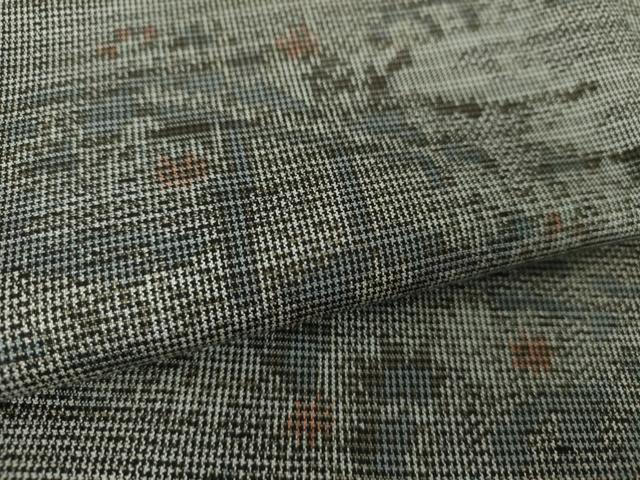 平和屋着物○大島紬 萬葉美術染織 風景文 証紙付き 正絹 逸品 DAAV6404ps