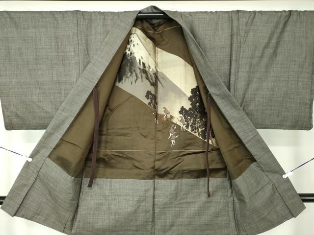 平和屋着物○男性 本場大島紬 アンサンブル 長羽織 7マルキ 川畑郁雄作
