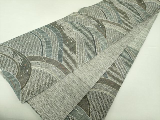 平和屋着物▽六通柄袋帯　スリーシーズン帯　春　夏　秋　櫛織り　青海波　金銀糸　正絹　逸品　DAAV6424ps 平和屋着物▽六通柄袋帯 スリーシーズン帯 春 夏 秋 櫛織り 青海波 金