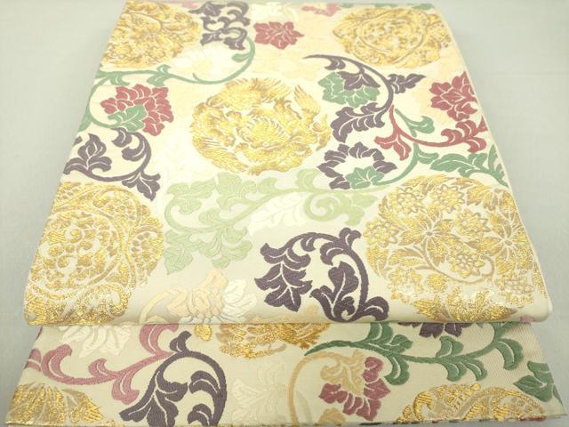 平和屋着物○訪問着 作家物 紬地 刺繍 雪輪立波文 金彩 正絹 逸品