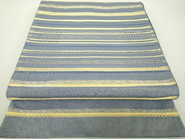 平和屋着物●ひなや工房　くむ・あむ・おる　伊豆蔵明彦　太鼓柄袋帯　横段文　金糸　正絹　逸品　DAAV6428ps