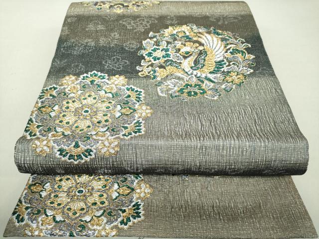 平和屋着物●京の名工　染匠　越後屋通博　六通柄袋帯　櫛織り　吉祥宮中文様　金銀糸　正絹　逸品　DAAV6445ps