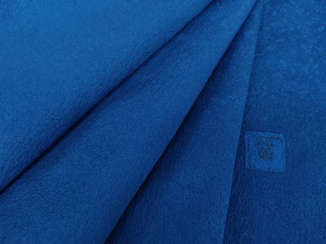 平和屋着物●安藤松岳監修　色無地　草花地紋　瑠璃紺色　正絹　逸品　未使用　DAAV6483ps