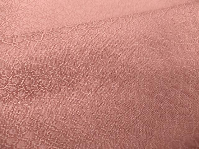 平和屋着物○上質な色無地 霞地紋 蘇芳香色 正絹 逸品 未