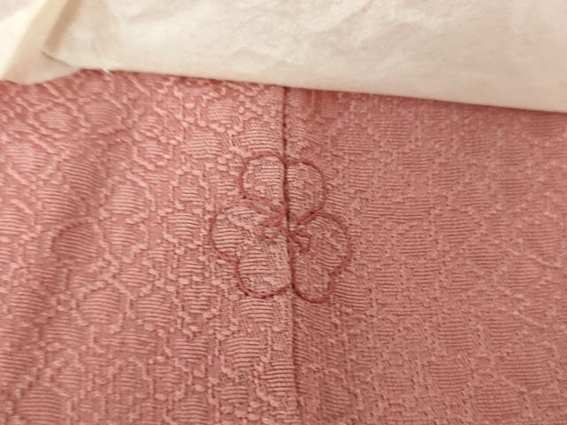 平和屋着物○上質な色無地 霞地紋 蘇芳香色 正絹 逸品 未