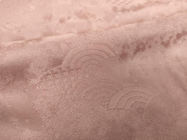 平和屋着物○上質な色無地 霞青海波地紋 紅藤色 正絹