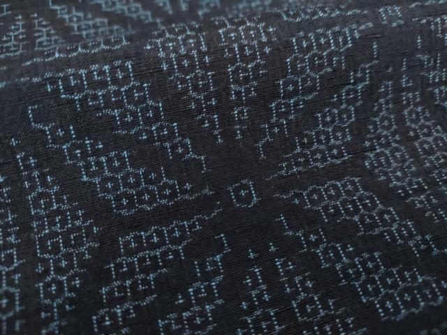 平和屋着物○結城紬 80亀甲 麻の葉間道 結び紐 正絹 逸品 DAAV6495ps