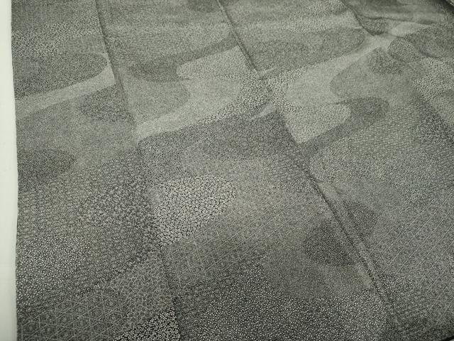 平和屋着物○江戸小紋 道長吉祥花文 黒地 正絹 逸品 DAAV6506ps