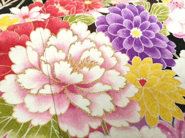 平和屋着物○豪華振袖 刺繍 枝垂れ桜 舞蝶花文 暈し染め 金彩
