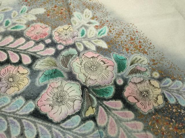 平和屋着物●豪華振袖　絞り　辻が花　暈し染め　金銀彩　銀通し地　正絹　逸品　DAAV6523ps 平和屋着物○豪華振袖 絞り 辻が花 暈し染め 金銀彩 銀通し地