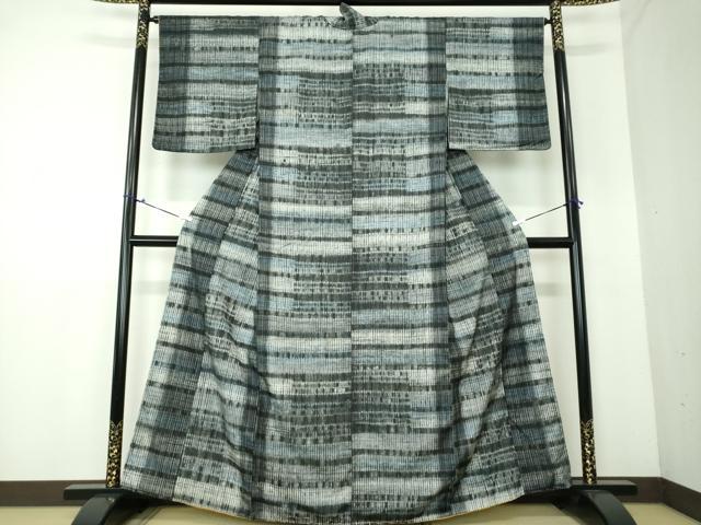 平和屋着物●上質な紬　絞り　霞文　正絹　逸品　DAAV6557ps