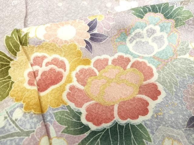 平和屋着物●訪問着　駒刺繍　雪輪花文　金彩　正絹　逸品　AAAX6963ck 平和屋着物○訪問着 駒刺繍 雪輪花文 金彩 正絹 逸品 AAAX6963ck