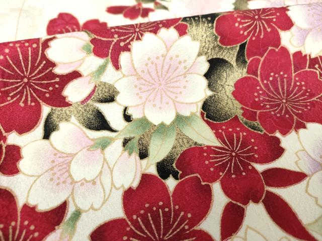 平和屋着物○豪華振袖 刺繍 枝垂れ桜 吉祥花丸文 暈し染め 金彩 正絹