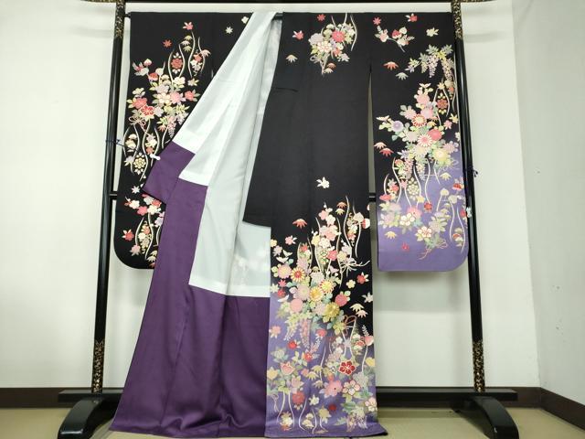 平和屋着物○豪華振袖 駒刺繍 立涌吉祥花文 暈し染め
