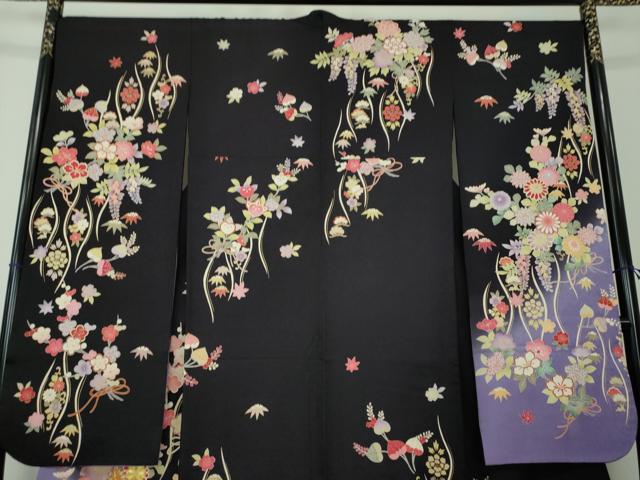 平和屋着物○豪華振袖 駒刺繍 立涌吉祥花文 暈し染め