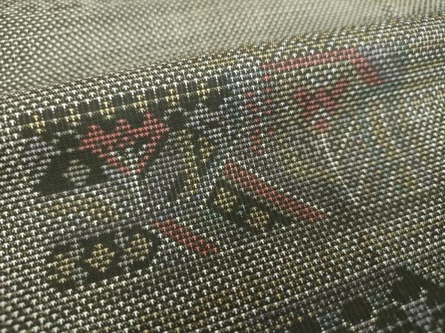 平和屋着物○本場大島紬 9マルキ 横段草花文 正絹 逸品 DAAU5023ps