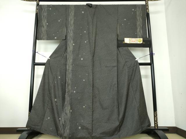 平和屋着物●本場縞大島紬　変わり間道　たたき染め　宮之原織物謹製　証紙付き　正絹　逸品　DAAV6624ps