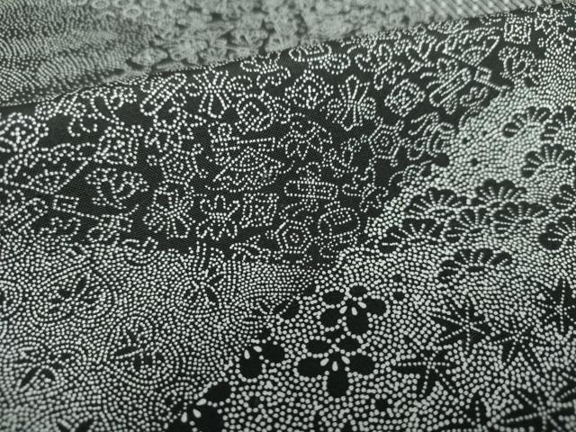 平和屋着物○上質な小紋 紬地 辻ケ花 絞り 舞花文 正絹 逸品