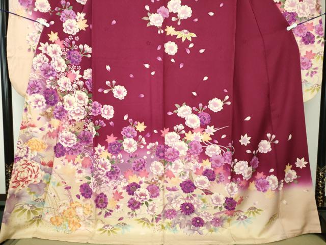 平和屋着物○豪華振袖 駒刺繍 吉祥花文 暈し染め 金彩 正絹