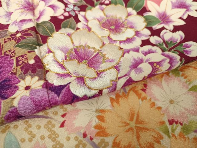 平和屋着物○豪華振袖 駒刺繍 吉祥花文 暈し染め 金彩 正絹