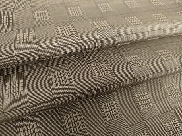 平和屋着物●極上　紬　花織　格子　正絹　逸品　DAAV6646ps