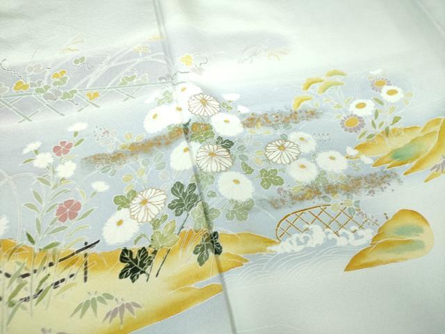 平和屋着物○訪問着 立波花文 暈し染め 金彩 正絹 逸品 未