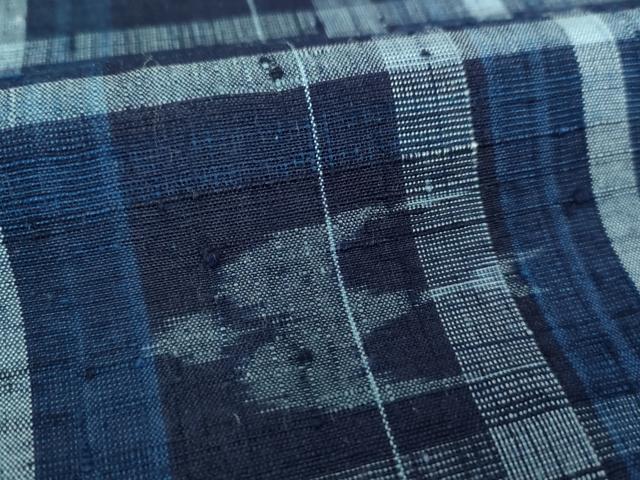 平和屋着物○上質な紬 繭縹 トゥイグヮー 格子 証紙付き 正絹 逸品 未