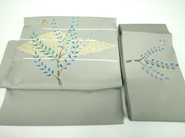 平和屋着物●つけ帯　休み鳥　金彩　正絹　逸品　DAAV6724ps