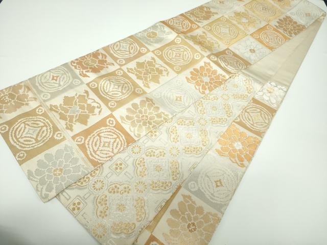 平和屋着物●両面　六通柄　本袋帯　遠州七宝文　金銀糸　正絹　逸品　DAAV6731ps 平和屋着物○両面 六通柄 本袋帯 遠州七宝文 金銀糸 正絹 逸品