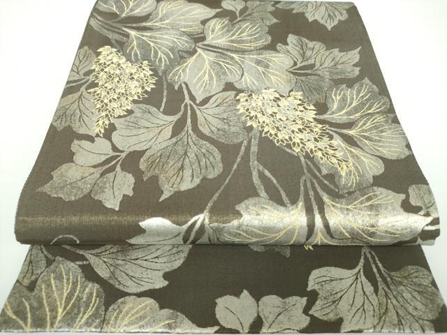 平和屋着物●六通柄袋帯　枝花文　金糸　鈴乃屋扱い　正絹　逸品　未使用　DAAV6746ps