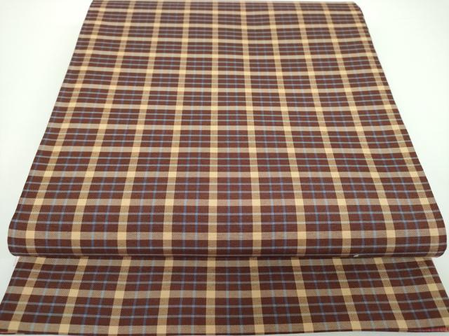 平和屋着物●西陣　じゅらく謹製　両面　全通柄袋帯　格子　証紙付き　正絹　逸品　未使用　DAAV6757ps