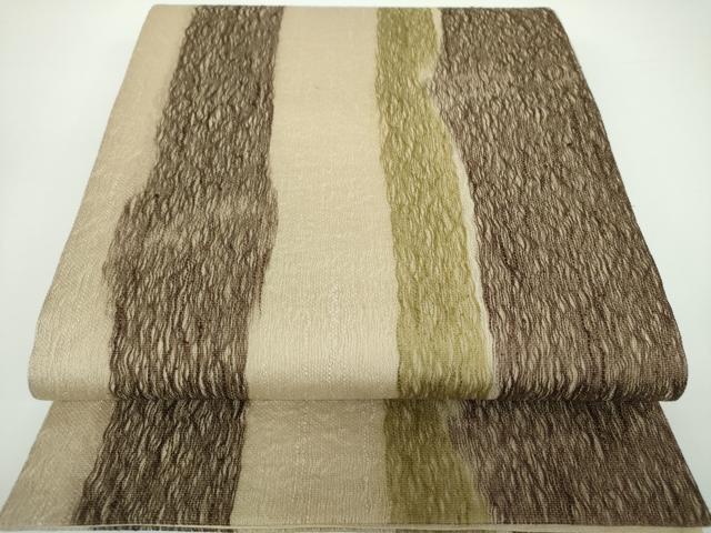 平和屋着物●全通柄袋帯　櫛織り　間道　鈴乃屋扱い　正絹　逸品　DAAV6774ps