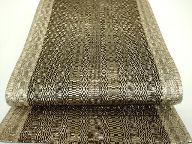 平和屋着物●ひなや工房　くむ・あむ・おる　伊豆蔵明彦　太鼓柄袋帯　変わり間道　金糸　正絹　逸品　DAAV6783ps