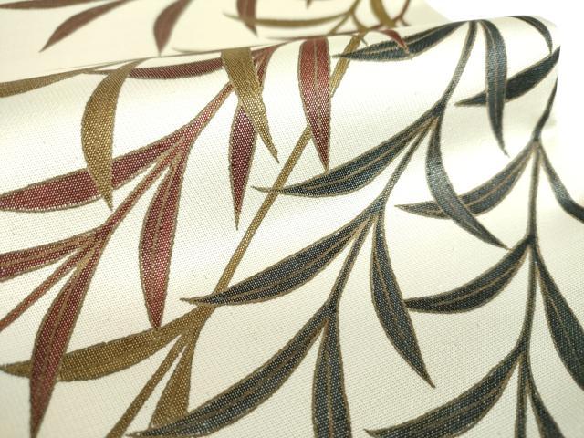 平和屋着物●染色作家　草野一騎　太鼓柄袋帯　枝垂れ柳　舞蝶文　正絹　逸品　DAAV6801ps 平和屋着物○染色作家 草野一騎 太鼓柄袋帯 枝垂れ柳 舞蝶文