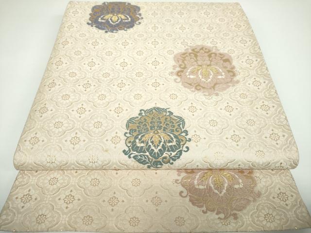 平和屋着物●六通柄袋帯　唐織　桐　金糸　正絹　逸品　DAAV6803ps